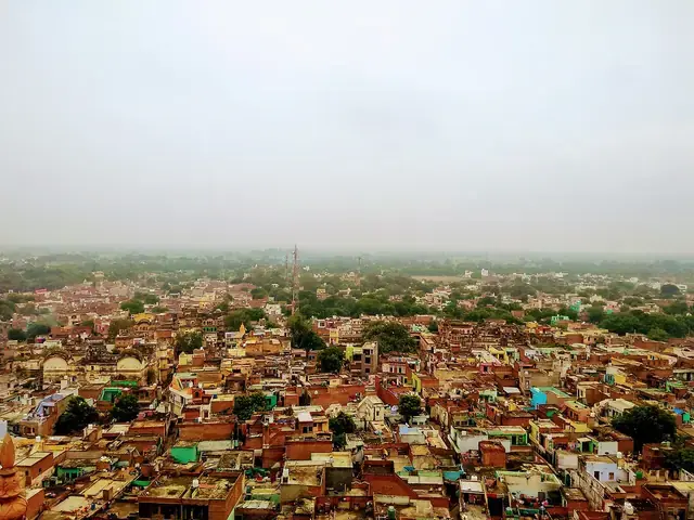 Barsana from the temple: the whole town in one look