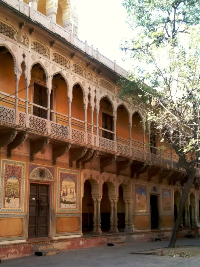 A carved haveli in Barsana's lanes